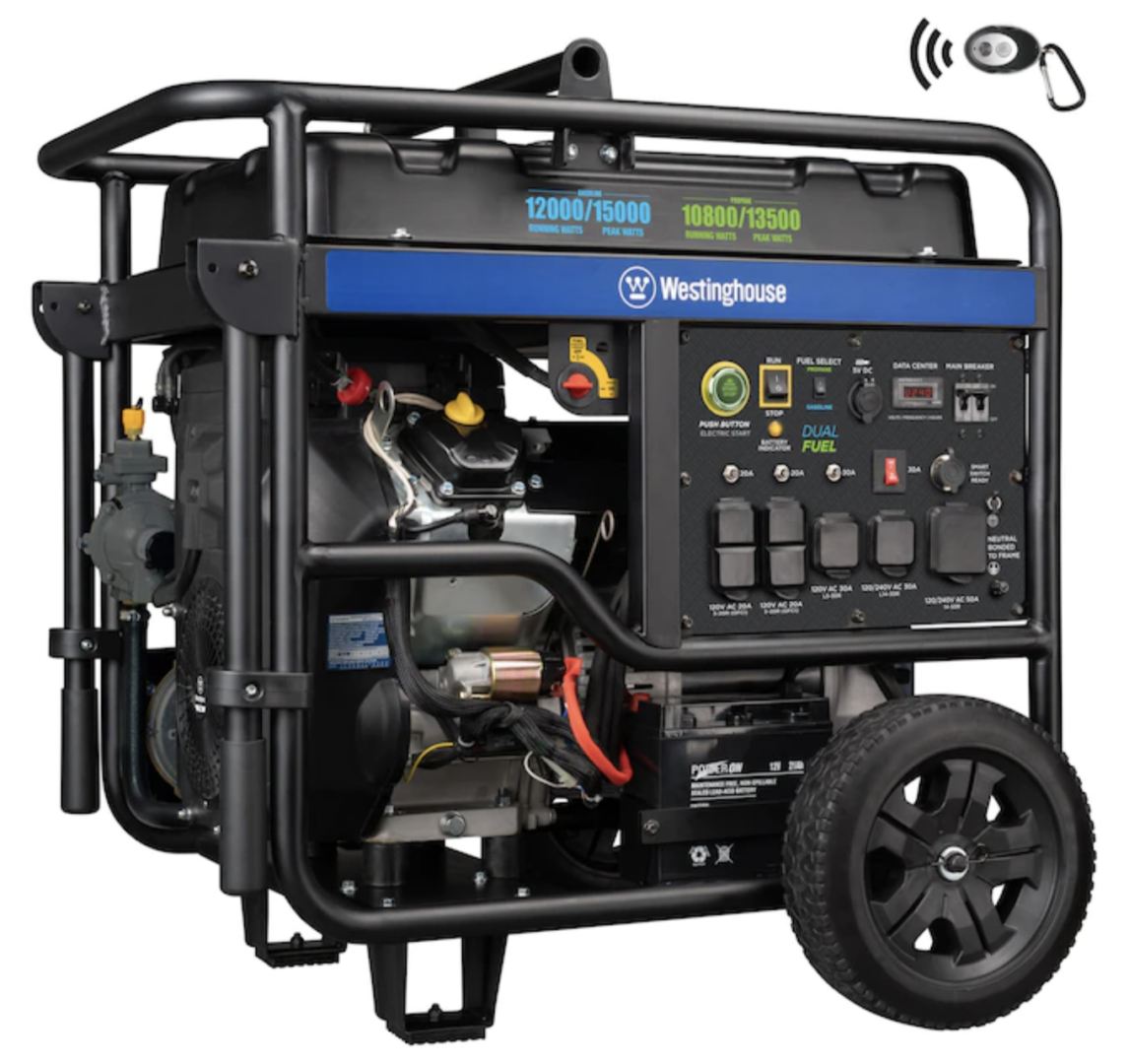 Westinghouse WGen 12500 Watt Gasoline Propane Portable Generator With westinghouse-wgen-12500-watt-gasoline-propane-portable-generator-with